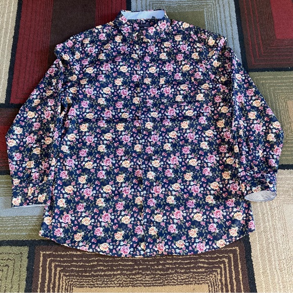 2 Madison Floral Slim Fit Button Up Shirt Long Sleeve Mens Size XL 17-17.5 34/35 - Picture 2 of 12